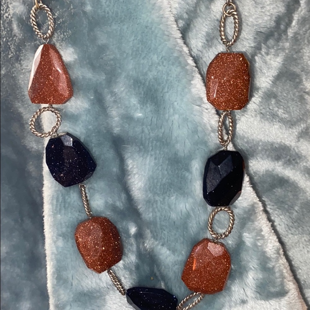 Genuine sparkle stone in Sterling silver necklace